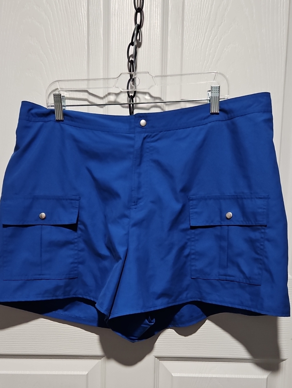Kim Rogers Bold Royal Blue Women's Swim Bikini Shorts with Cargo Pockets